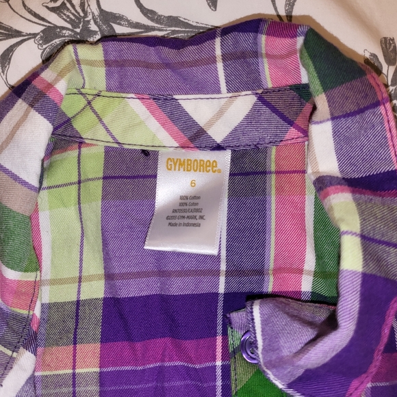Gymboree Plaid Button Down Dress - size 6 - Picture 2 of 3